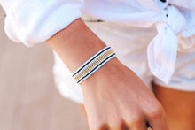 Load image into Gallery viewer, Striped Beaded Bracelet Black & White