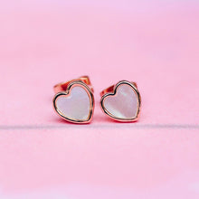 Load image into Gallery viewer, Heart of Pearl Stud Earrings
