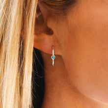 Load image into Gallery viewer, Stone Hoop Stud Earrings
