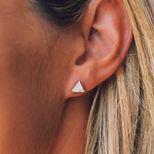Load image into Gallery viewer, Gemstone Triangle Stud Earrings
